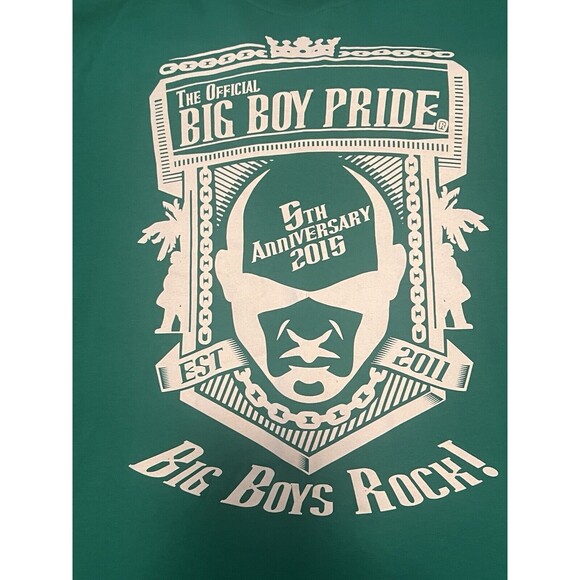 Big Boy Pride 5th Anniversary 2015 Gay Big Men Of Color Green Rare T-Shirt 2XL - Picture 1 of 6